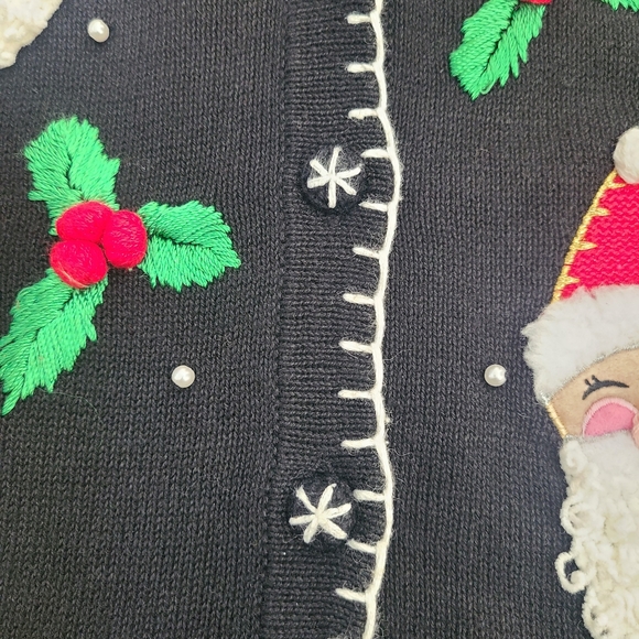 Victoria Jones Vintage Santa Christmas Vest Women's Size Large - Picture 5 of 6